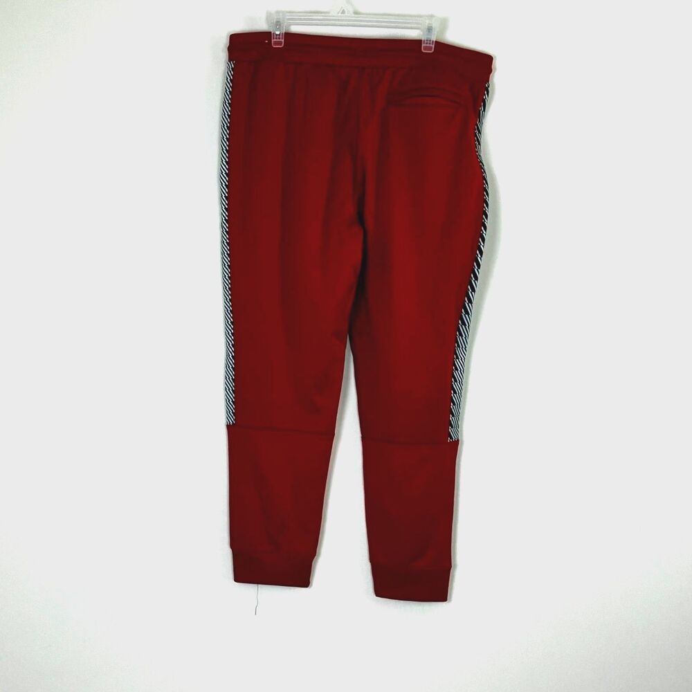 Sports Illustrated Athletic Fleece Joggers with Patterned Side Tape - Red XL